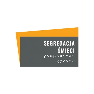 Segregacja śmieci - tabliczka z pismem Braille'a - wym. 134x84mm - PCW twarde - HORIZON -TAB306