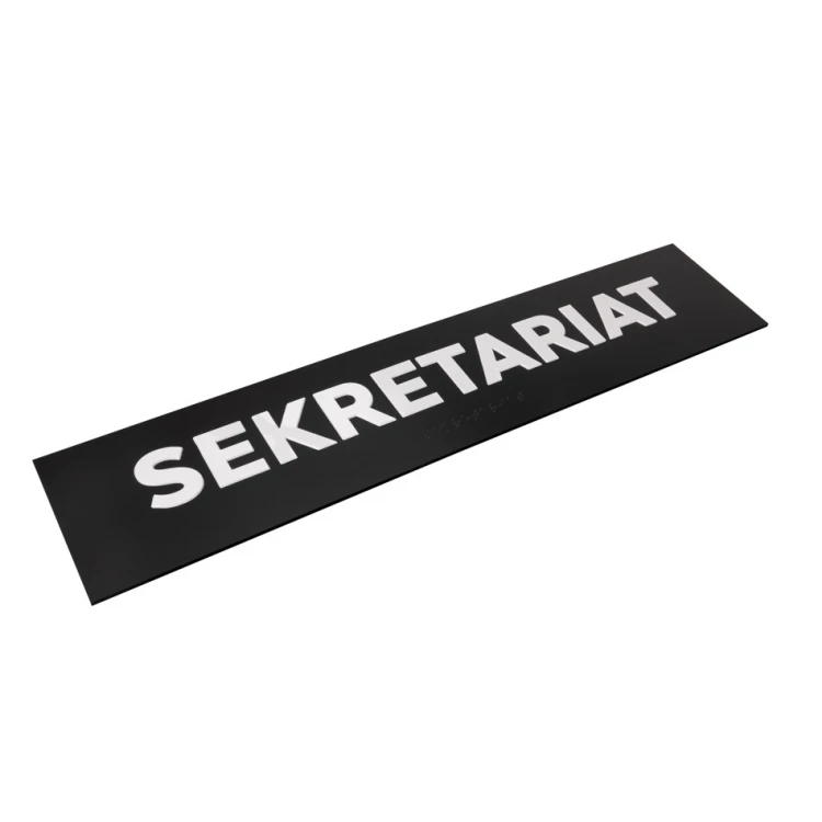 Sekretariat - ADA tabliczka z wypukłymi literami z pismem Braille'a - wym. 475x100mm - TAB281