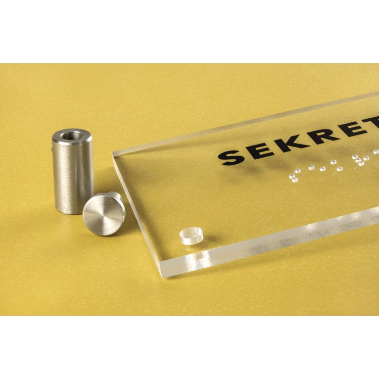 Sekretariat - tabliczka z plexi z pismem Braille'a na dystansach - wym. 160x75mm - TAB268