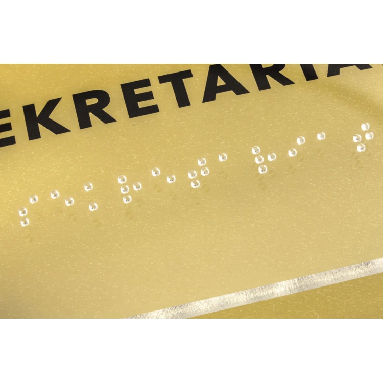 Sekretariat - tabliczka z plexi z pismem Braille'a na dystansach - wym. 160x75mm - TAB268