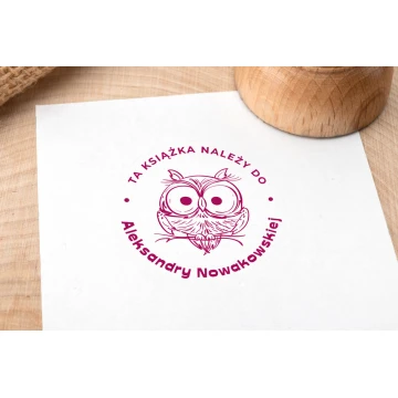 Stempel Ex Libris do odbijania w tuszu - Sowa - średnica gryfu 40mm - EX001