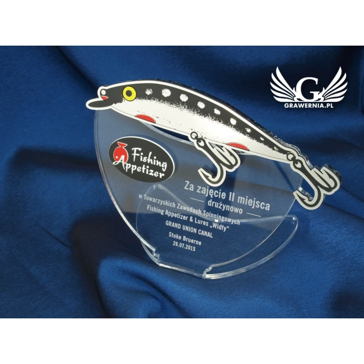 SREBRNA RYBKA - trofeum na zawody wędkarskie - model DTA22