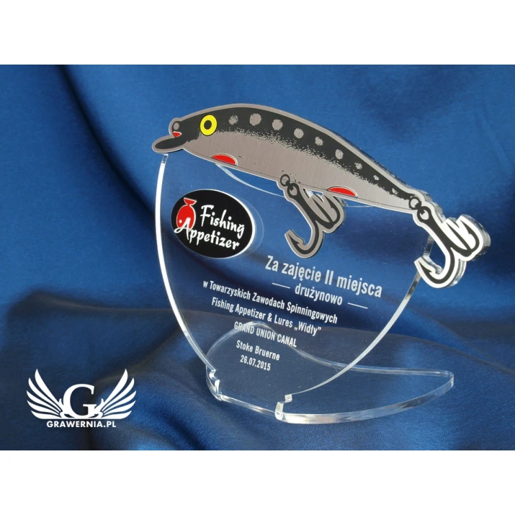 SREBRNA RYBKA - trofeum na zawody wędkarskie - model DTA22
