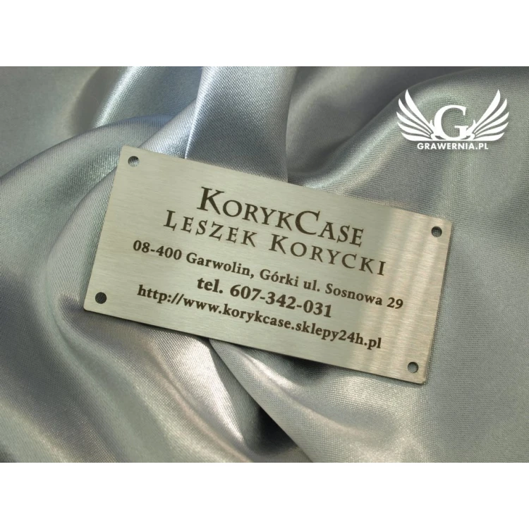 Stalowa etykieta na produkty - wym. 80x40x1mm