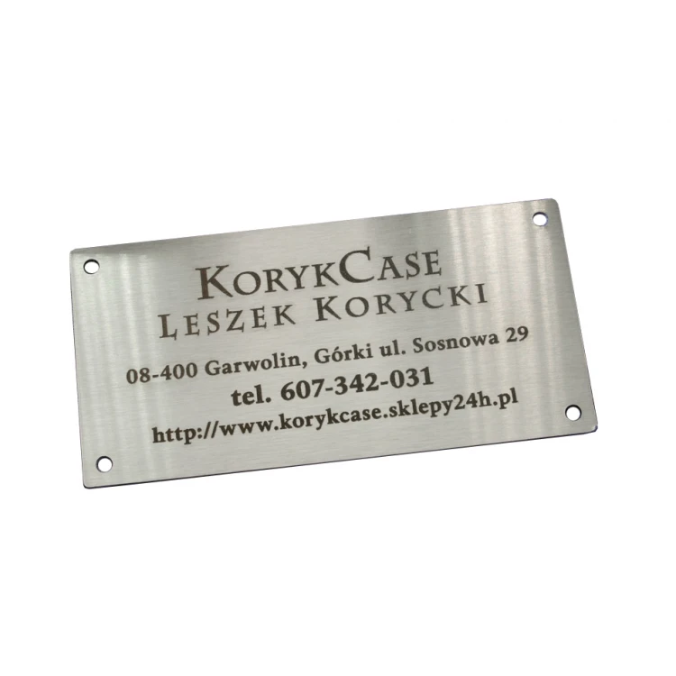 Stalowa etykieta na produkty - wym. 80x40x1mm
