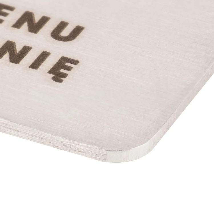 Stalowe menu z kodem QR - grawer laserowy - wym. 45x60mm - MEN031