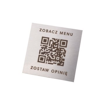 Stalowe menu z kodem QR - grawer laserowy - wym. 40mm - MEN032