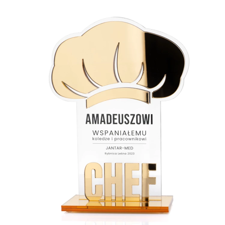 Statuetka dla kucharza akrylowa Chef - wys. 200mm - DTA096 