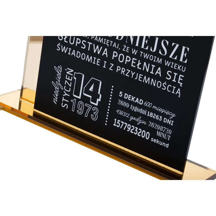 Statuetka akrylowa Galea - prezent na 50 urodziny - wys. 265mm - DTA081