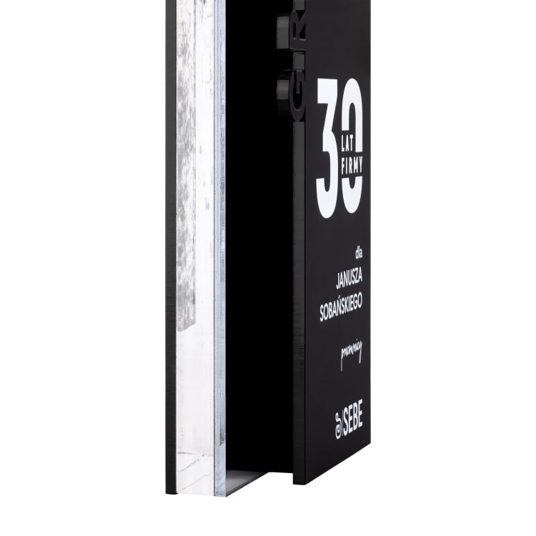 Statuetka akrylowa z logo na jubileusz firmy - wys. 23 cm - DTA118