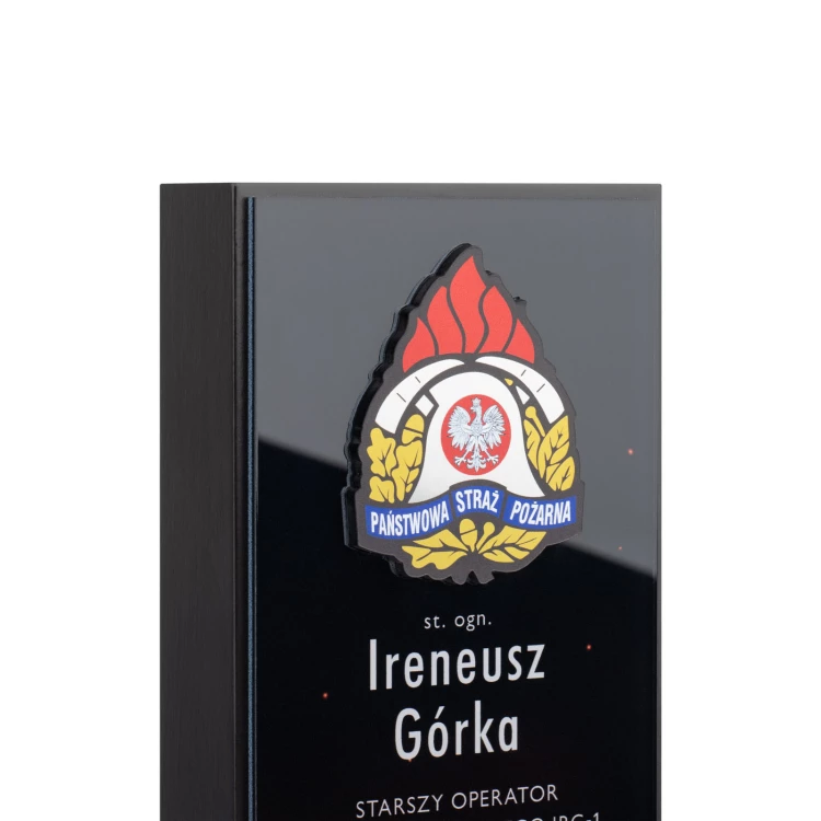 Statuetka drewniana dla strażaka PSP - podziękowanie za służbę - wys. 23cm - DTA101