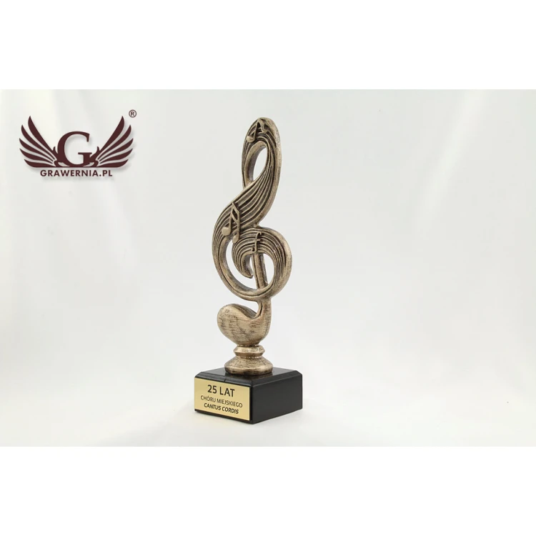Statuetka Klucz Wiolinowy - atrakcyjna figurka odlewana - wysokość 22,5 cm - FOL008