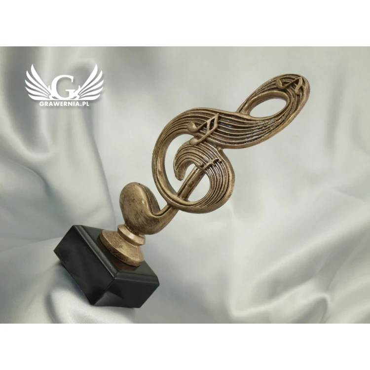 Statuetka Klucz Wiolinowy - atrakcyjna figurka odlewana - wysokość 22,5 cm - FOL008