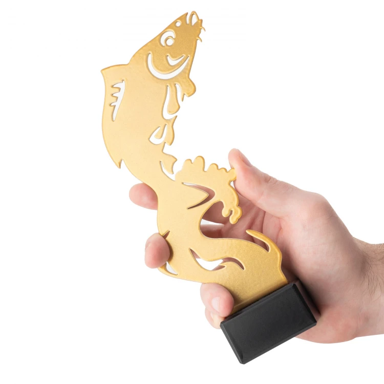 Statuetka metalowa dla wędkarza - wys. 210mm - SML005