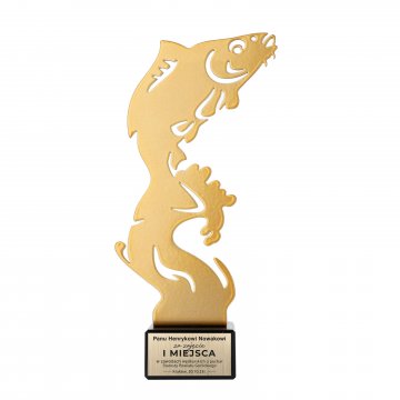 Statuetka metalowa dla wędkarza - wys. 210mm - SML005
