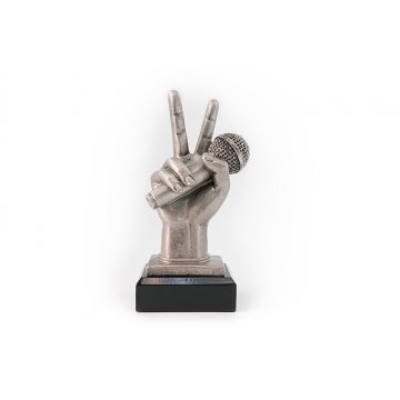 Statuetka Mikrofon 3 - atrakcyjna figurka odlewana - wysokość 20cm - FOL047