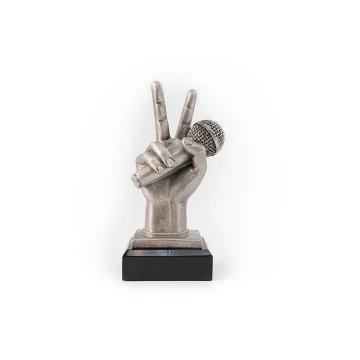 Statuetka Mikrofon 3 - atrakcyjna figurka odlewana - wysokość 20cm - FOL047