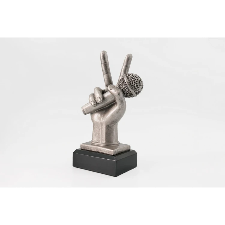 Statuetka Mikrofon 3 - atrakcyjna figurka odlewana - wysokość 20cm - FOL047