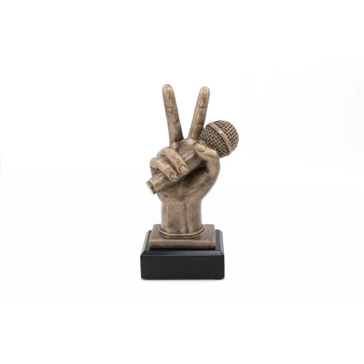 Statuetka Mikrofon 3 - atrakcyjna figurka odlewana - wysokość 20cm - FOL047