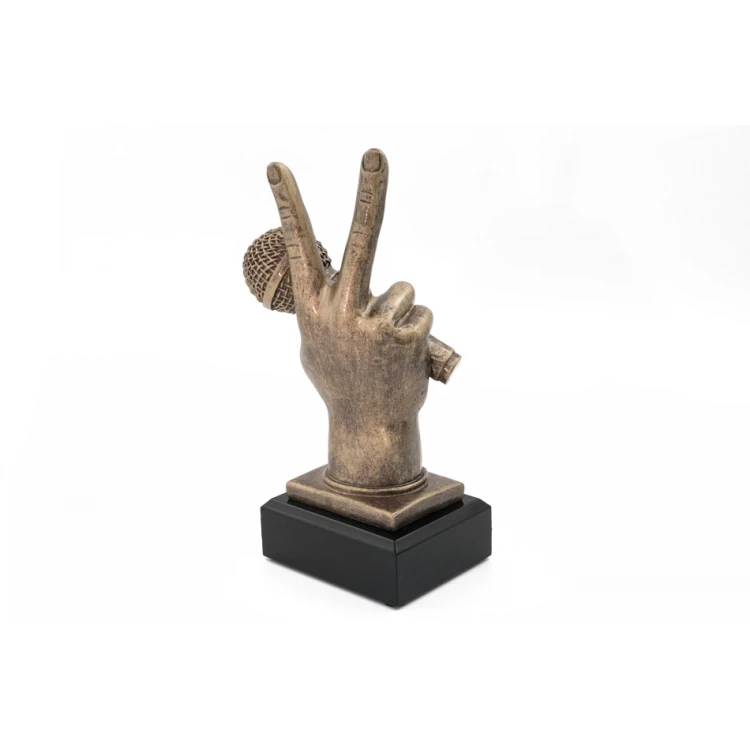 Statuetka Mikrofon 3 - atrakcyjna figurka odlewana - wysokość 20cm - FOL047