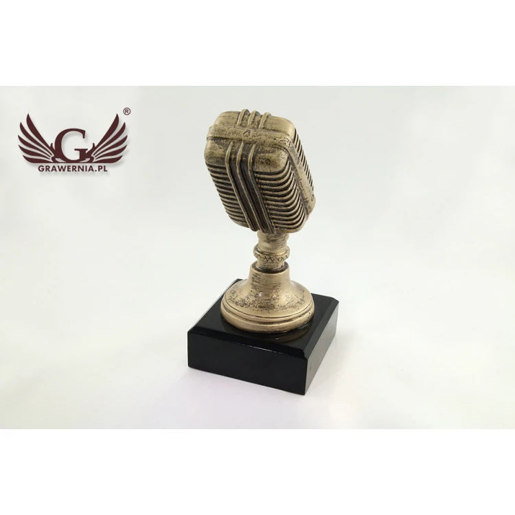 Statuetka Mikrofon Vintage - atrakcyjna figurka odlewana - wysokość 17 cm - FOL010