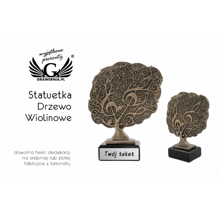 Statuetka Muzyka 1 - Drzewo Wiolinowe - atrakcyjna figurka odlewana - wysokość 21 cm