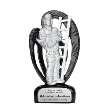 Statuetka odlewana Strażak 4 - wysokość 15.5cm - FOL066