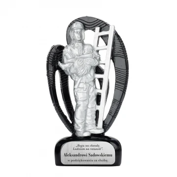 Statuetka odlewana Strażak 4 - wysokość 15.5cm - FOL066