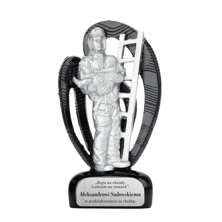 Statuetka odlewana Strażak 4 - wysokość 15.5cm - FOL066