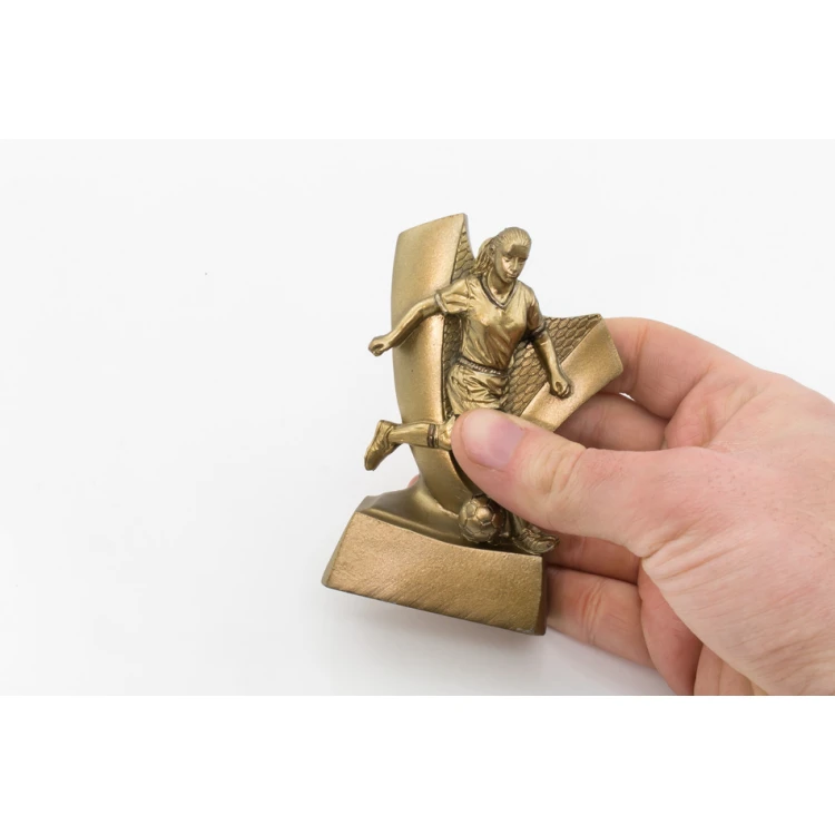 Statuetka Piłkarka - atrakcyjna figurka odlewana z Twoim grawerem - wysokość 10cm - FOL056