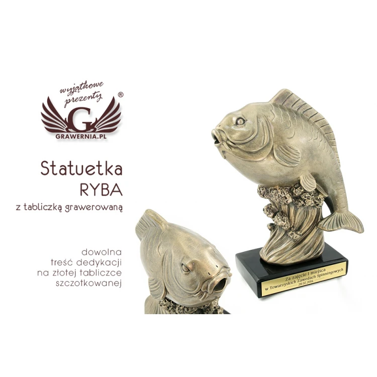 Statuetka RYBA - atrakcyjna figurka odlewana - wysokość 29,5cm