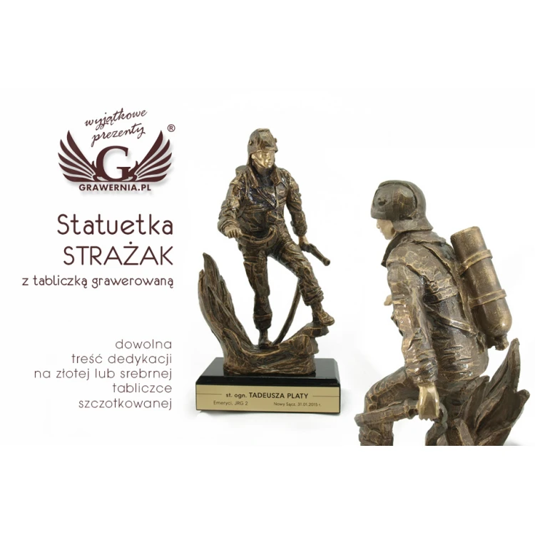 Statuetka Strażak - atrakcyjna figurka odlewana - wysokość 25 cm