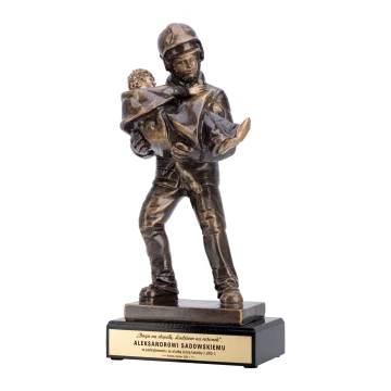 Statuetka Strażak - odlewana z Twoim grawerem - wys. 27,5 cm - FOL068