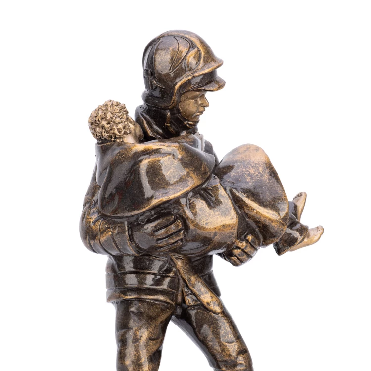 Statuetka Strażak - odlewana z Twoim grawerem - wys. 27,5 cm - FOL068