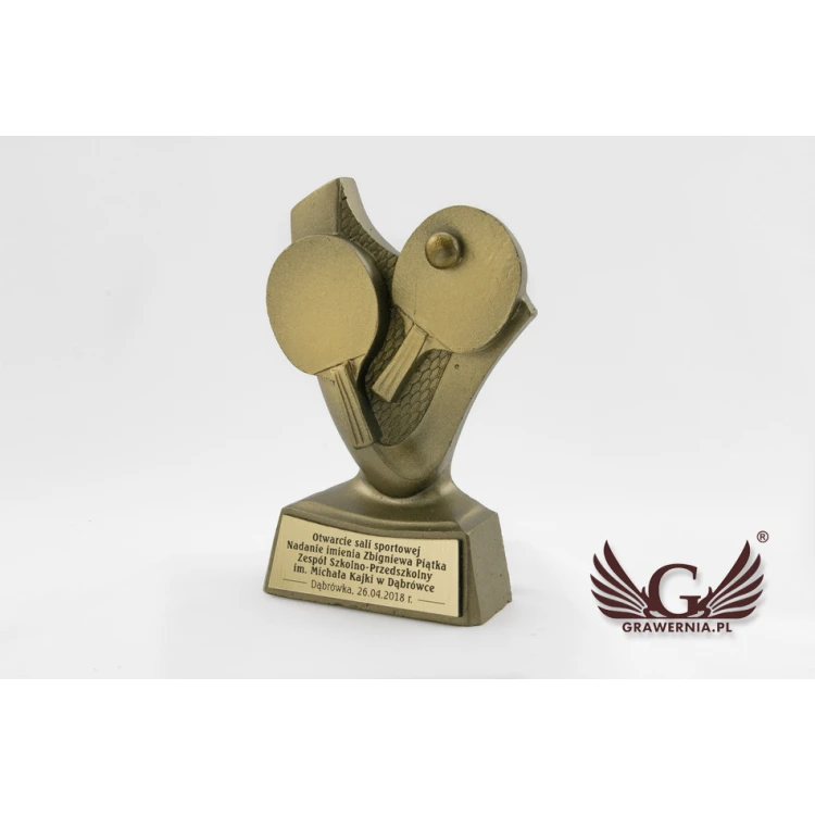 Statuetka tenis stołowy 2 - atrakcyjna figurka odlewana - wysokość: 10cm - FOL033