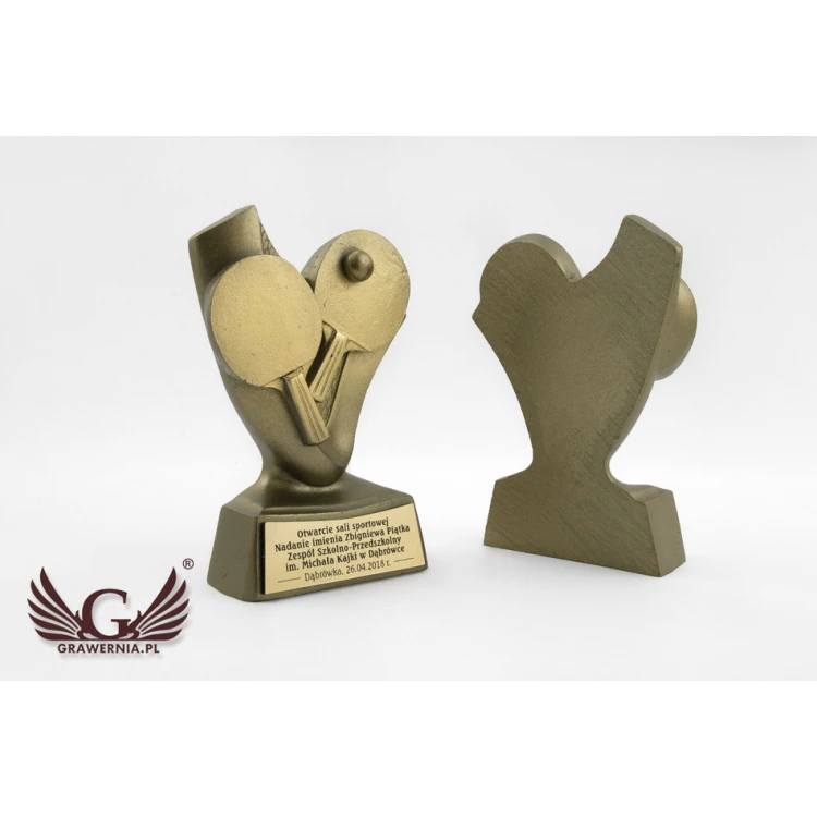 Statuetka tenis stołowy 2 - atrakcyjna figurka odlewana - wysokość: 10cm - FOL033