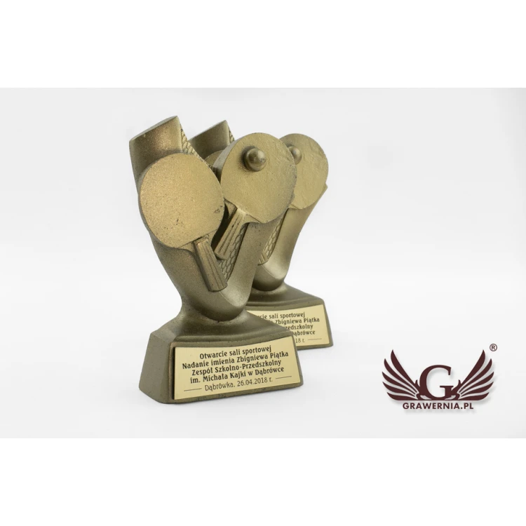 Statuetka tenis stołowy 2 - atrakcyjna figurka odlewana - wysokość: 10cm - FOL033