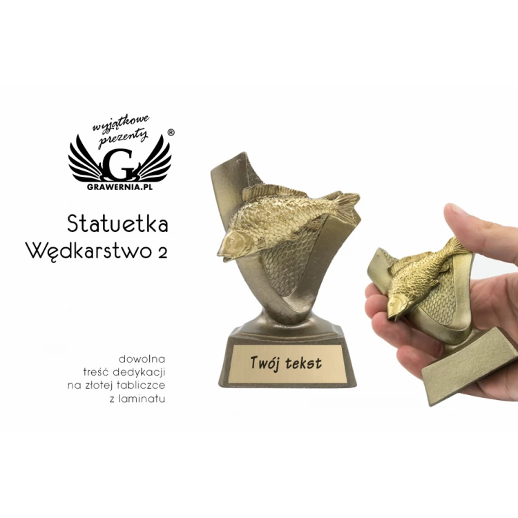 Statuetka Wędkarstwo 2 - atrakcyjna figurka odlewana - wysokość 9,5cm - FOL039