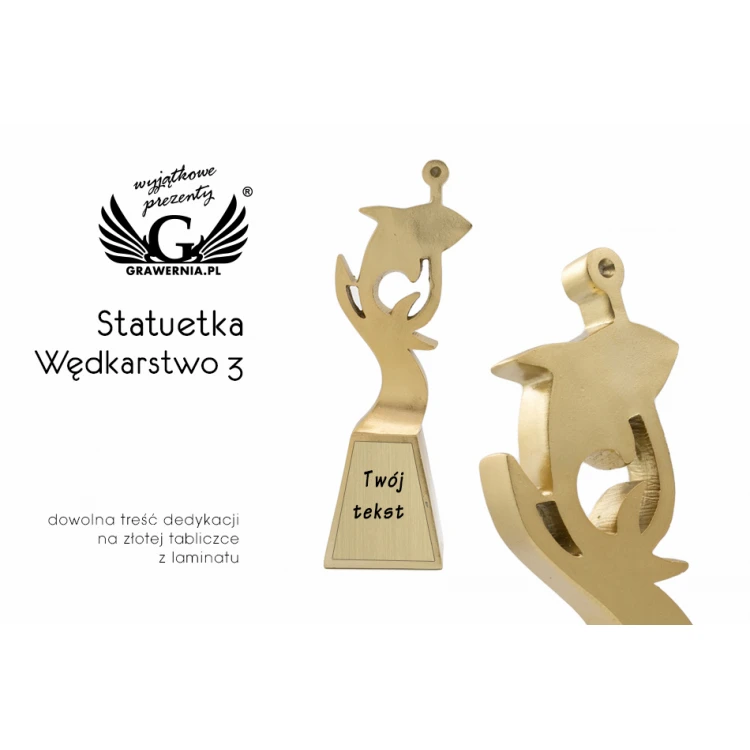 Statuetka Wędkarstwo 3 - atrakcyjna figurka odlewana - wysokość 23cm - FOL045