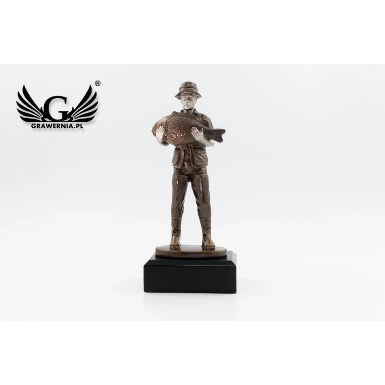 Statuetka Wędkarz - atrakcyjna figurka odlewana - wysokość 20cm - FOL043