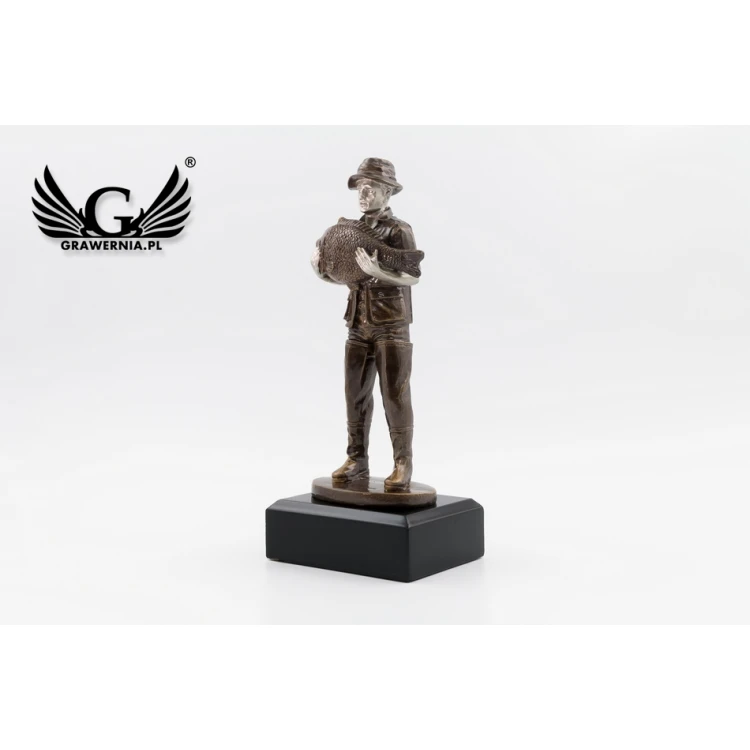 Statuetka Wędkarz - atrakcyjna figurka odlewana - wysokość 20cm - FOL043