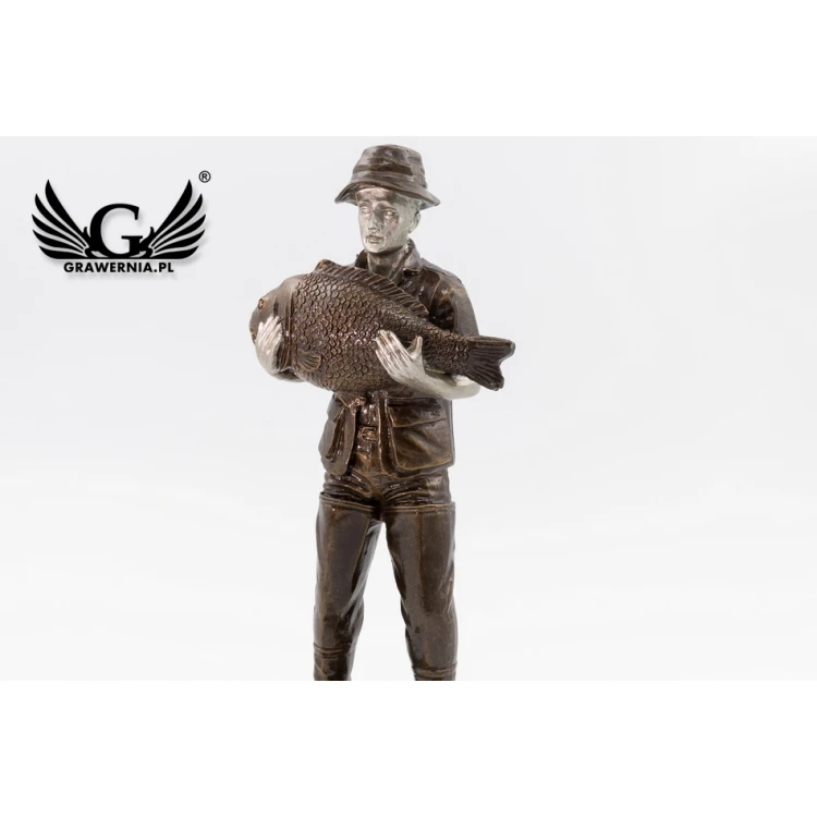 Statuetka Wędkarz - atrakcyjna figurka odlewana - wysokość 20cm - FOL043