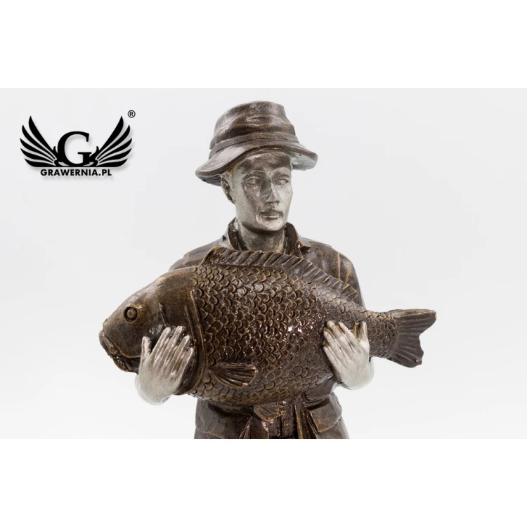 Statuetka Wędkarz - atrakcyjna figurka odlewana - wysokość 20cm - FOL043