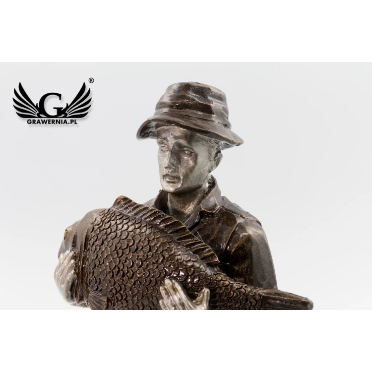 Statuetka Wędkarz - atrakcyjna figurka odlewana - wysokość 20cm - FOL043