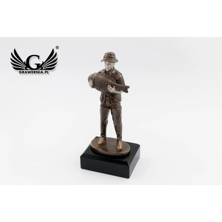 Statuetka Wędkarz - atrakcyjna figurka odlewana - wysokość 20cm - FOL043