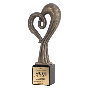 Statuetka Wielkie serce - odlewana z Twoim grawerem - wys. 30 cm - FOL069