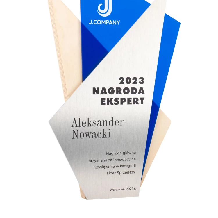 Statuetka z logo firmy - nagroda za wyjątkowe osiągnięcie - wys. 25,5cm - DTA103