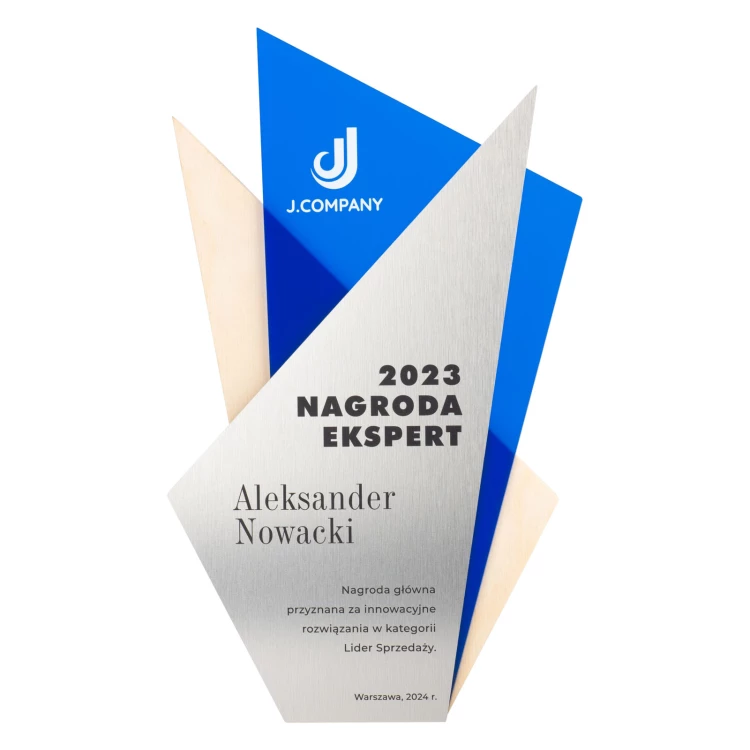 Statuetka z logo firmy - nagroda za wyjątkowe osiągnięcie - wys. 25,5cm - DTA103