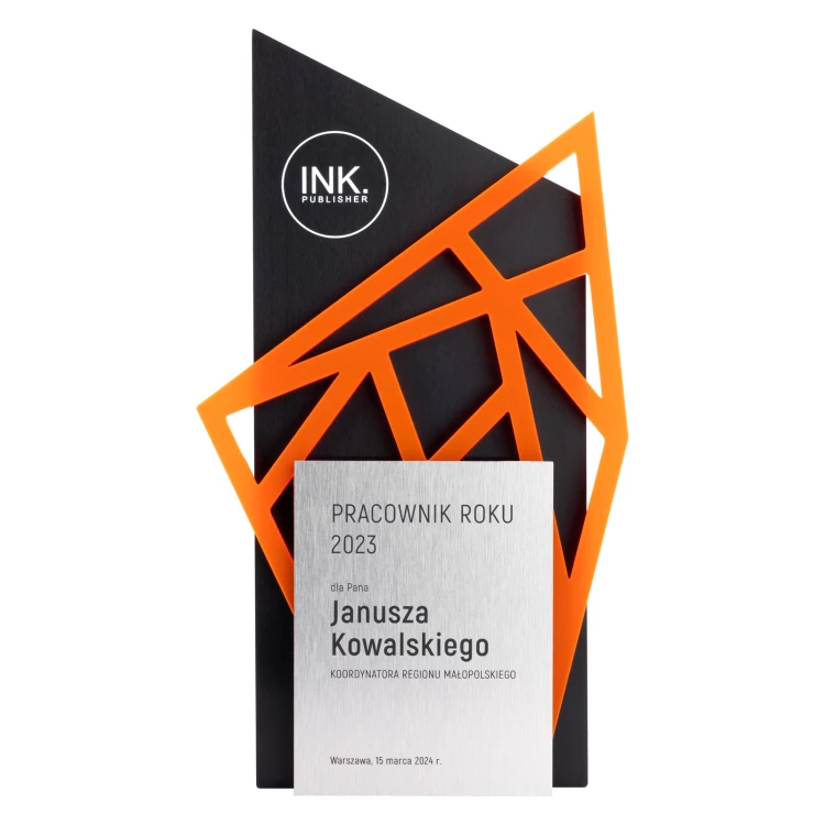 Statuetka biznesowa z logo firmy - Pracownik roku - wys. 25cm - DTA115