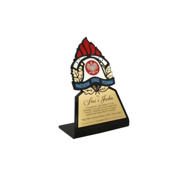 Statuetka z odznaką Państwowej Straży Pożarnej - model DTA24 - wysokość 16 cm